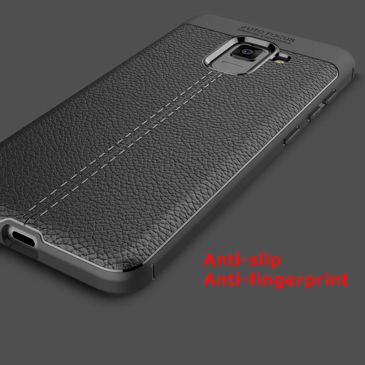 Bakeey-Anti-Fingerprint-Soft-TPU-Litchi-Leather-Case-for-Samsung-Galaxy-A8-Plus-2018-1270592